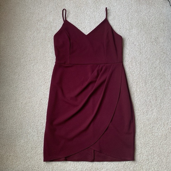Lulu’s Forever Your Girl burgundy Bodycon minidress, XL, worn once, EUC - Picture 3 of 10